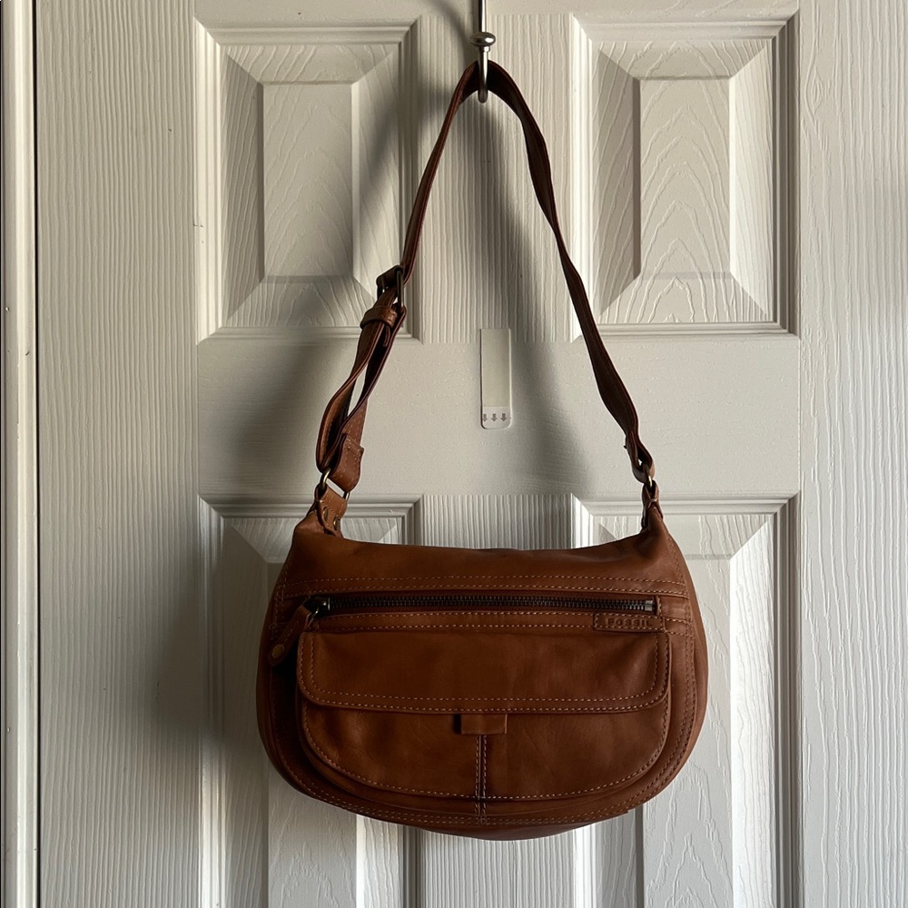 Fossil Tan Leather Shoulder Bag